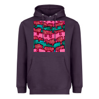 Plum valentines day leopard and turquoise gemstone seamless pattern Heavyweight Hoodie - BundleAndBundleShop