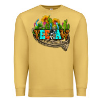 Antique Gold yeehaw and cactus with horseshoe Premium Sweatshirt - AdoDesignShop