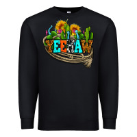 Black yeehaw and cactus with horseshoe Premium Sweatshirt - AdoDesignShop