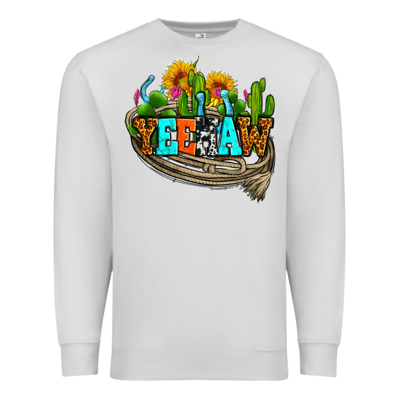 Yeehaw And Cactus With Horseshoe Premium Sweatshirt by AdoDesignShop | Teevron