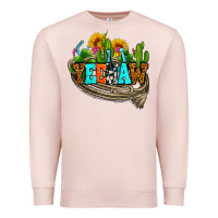 Pale Pink yeehaw and cactus with horseshoe Premium Sweatshirt - AdoDesignShop