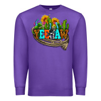 Purple yeehaw and cactus with horseshoe Premium Sweatshirt - AdoDesignShop