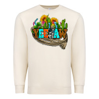 Sandshell yeehaw and cactus with horseshoe Premium Sweatshirt - AdoDesignShop
