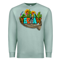 Seafoam yeehaw and cactus with horseshoe Premium Sweatshirt - AdoDesignShop