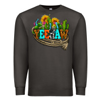 Smoke yeehaw and cactus with horseshoe Premium Sweatshirt - AdoDesignShop
