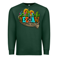 Sports Green yeehaw and cactus with horseshoe Premium Sweatshirt - AdoDesignShop
