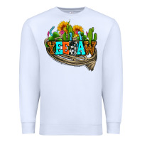 White yeehaw and cactus with horseshoe Premium Sweatshirt - AdoDesignShop