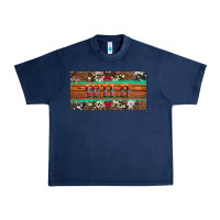 Navy western wild and floral leopard  cowhide licanse plate Urban Heavy Tee - Artiststas