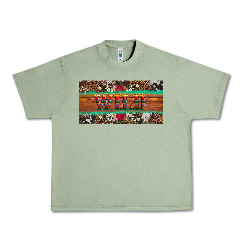 Western Wild And Floral Leopard  Cowhide Licanse Plate Urban Heavy Tee by Artiststas | Teevron