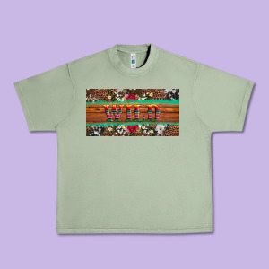 Western Wild And Floral Leopard  Cowhide Licanse Plate Urban Heavy Tee Designed By Artiststas