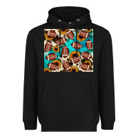 Black football turquoise sunflower Heavyweight Hoodie - JahusDesignShop