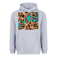 Heather Grey football turquoise sunflower Heavyweight Hoodie - JahusDesignShop