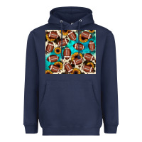 Football Turquoise Sunflower Heavyweight Hoodie | Teevron