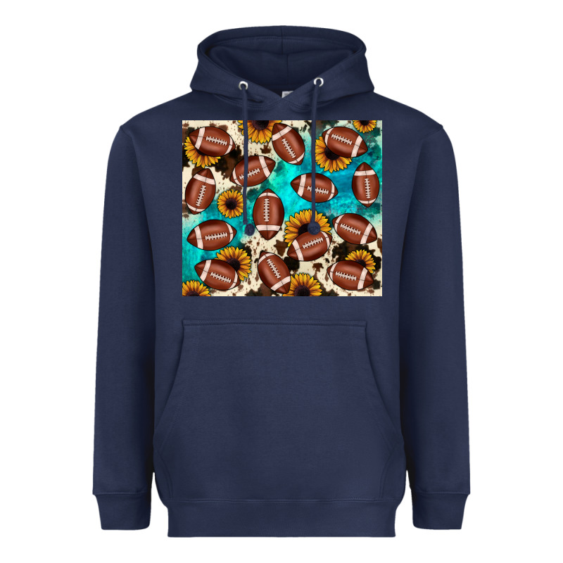 Football Turquoise Sunflower Heavyweight Hoodie by JahusDesignShop | Teevron