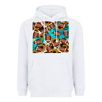 White football turquoise sunflower Heavyweight Hoodie - JahusDesignShop