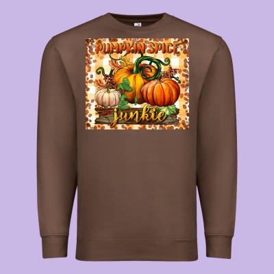 Pumpkin Spice Junkie Tumbler Premium Sweatshirt Designed By Bundleandbundleshop