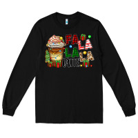 Black fa la la la latte Long Sleeve Tee - Zillion Design Studio