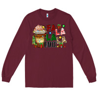 Burgundy fa la la la latte Long Sleeve Tee - Zillion Design Studio
