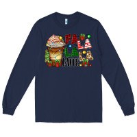 Navy fa la la la latte Long Sleeve Tee - Zillion Design Studio