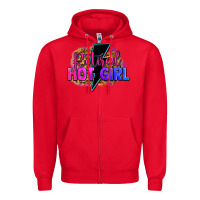Red retired hot girl Zipper Hoodie - Zillion Design Studio