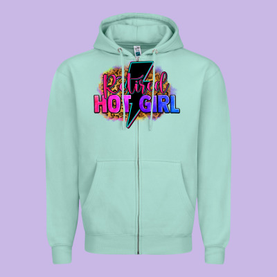 Retired Hot Girl Zipper Hoodie Designed By Zillion Design Studio