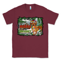 Burgundy merry and bright  dachshund with farm Classic Tee - RanaPortraitStore