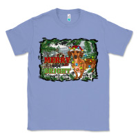 Colony Blue merry and bright  dachshund with farm Classic Tee - RanaPortraitStore