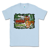 Dusty Blue merry and bright  dachshund with farm Classic Tee - RanaPortraitStore