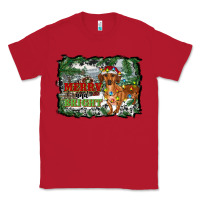 Red merry and bright  dachshund with farm Classic Tee - RanaPortraitStore