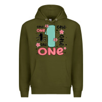 Army Green one  one one one Premium Hoodie - MaliasSmallBusiness