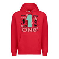 Red one  one one one Premium Hoodie - MaliasSmallBusiness