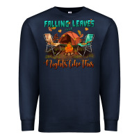 Navy falling leaves and nights like this Premium Sweatshirt - BundleAndBundleShop