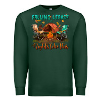 Sports Green falling leaves and nights like this Premium Sweatshirt - BundleAndBundleShop