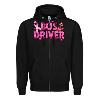 Black breast cancer bus driver Zipper Hoodie - texasbilliewilder