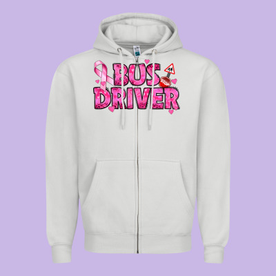 Breast Cancer Bus Driver Zipper Hoodie Designed By Texasbilliewilder