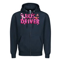 Navy breast cancer bus driver Zipper Hoodie - texasbilliewilder