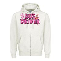 Oatmeal Heather breast cancer bus driver Zipper Hoodie - texasbilliewilder