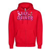 Red breast cancer bus driver Zipper Hoodie - texasbilliewilder