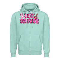 Seafoam breast cancer bus driver Zipper Hoodie - texasbilliewilder