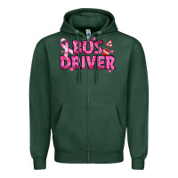 Sports Green breast cancer bus driver Zipper Hoodie - texasbilliewilder