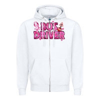 White breast cancer bus driver Zipper Hoodie - texasbilliewilder