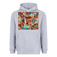 Heather Grey football leopard cowhide Heavyweight Hoodie - JahusDesignShop