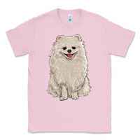 Bubblegum Pink white pomeranian Classic Tee - RanaPortraitStore