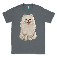 Charcoal Heather white pomeranian Classic Tee - RanaPortraitStore