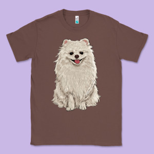 White Pomeranian Classic Tee Designed By Ranaportraitstore