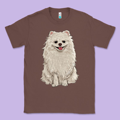 White Pomeranian Classic Tee Designed By Ranaportraitstore