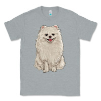 Heather Grey white pomeranian Classic Tee - RanaPortraitStore