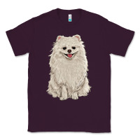 Plum white pomeranian Classic Tee - RanaPortraitStore