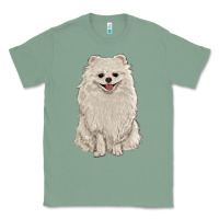 Sage white pomeranian Classic Tee - RanaPortraitStore