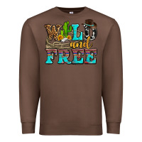 Chestnut wild and free with cactus Premium Sweatshirt - AdoDesignShop